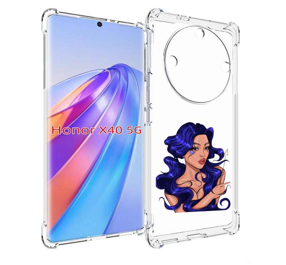 

Чехол MyPads красивая-девушка-с-синими-волосами женский для Honor X40, Прозрачный, Tocco