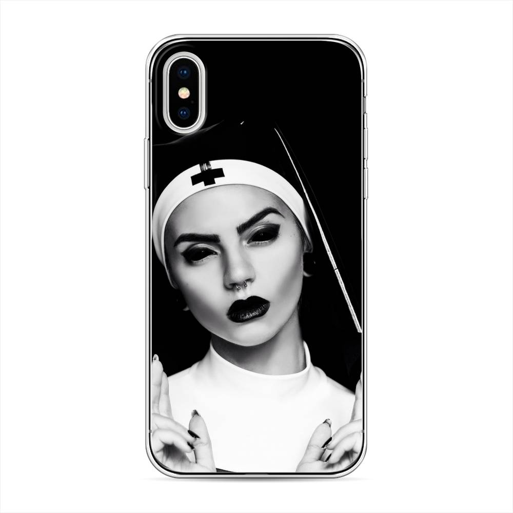  Чехол Awog на Apple iPhone XS (10S) / Айфон XS (10S) Черная монашка