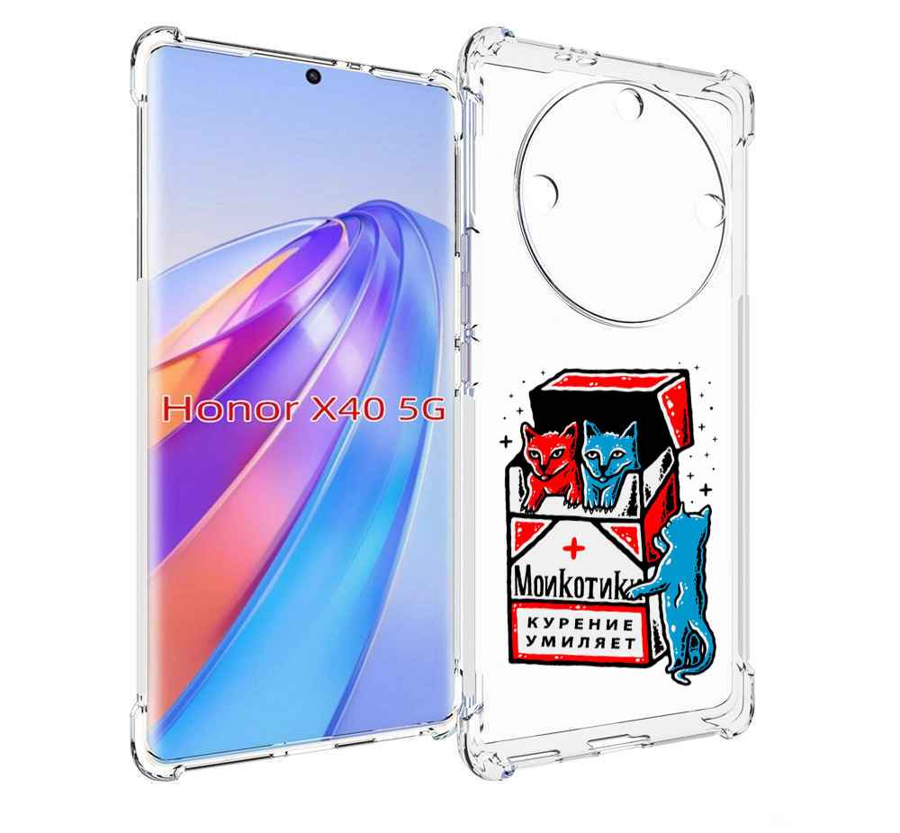 

Чехол MyPads красно-синие-коты для Honor X40, Прозрачный, Tocco