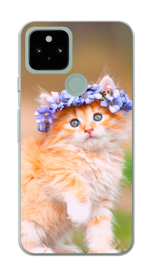 

Чехол Awog на Google Pixel 5 "Рыжий кот в венке", Разноцветный, 270750-1