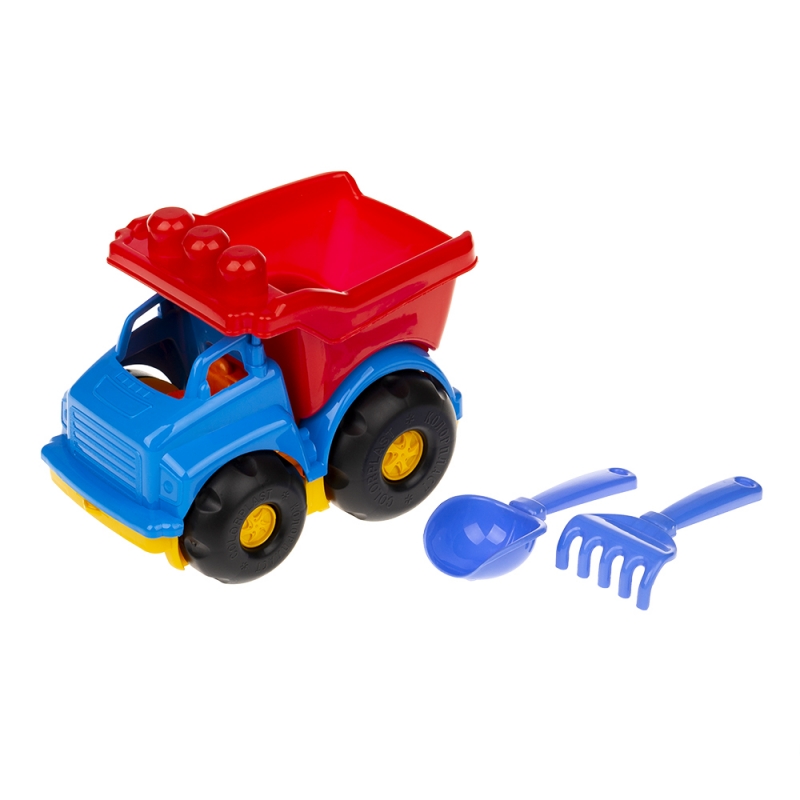 Машинка Colorplast Тотошка самосвал №1 + лопатка и грабельки, в ассортименте трактор colorplast кузнечик 1 лопатка и грабельки в ассортименте