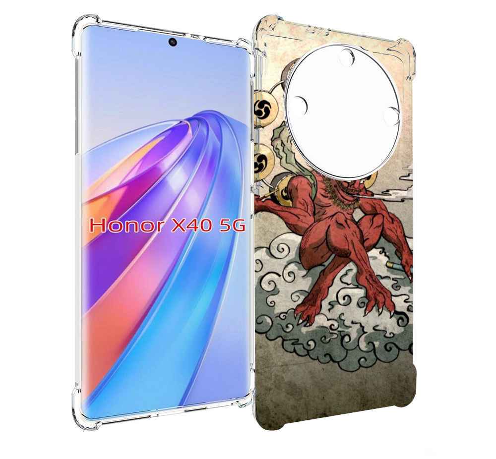 

Чехол MyPads красный чертик на облаке для Honor X40, Прозрачный, Tocco