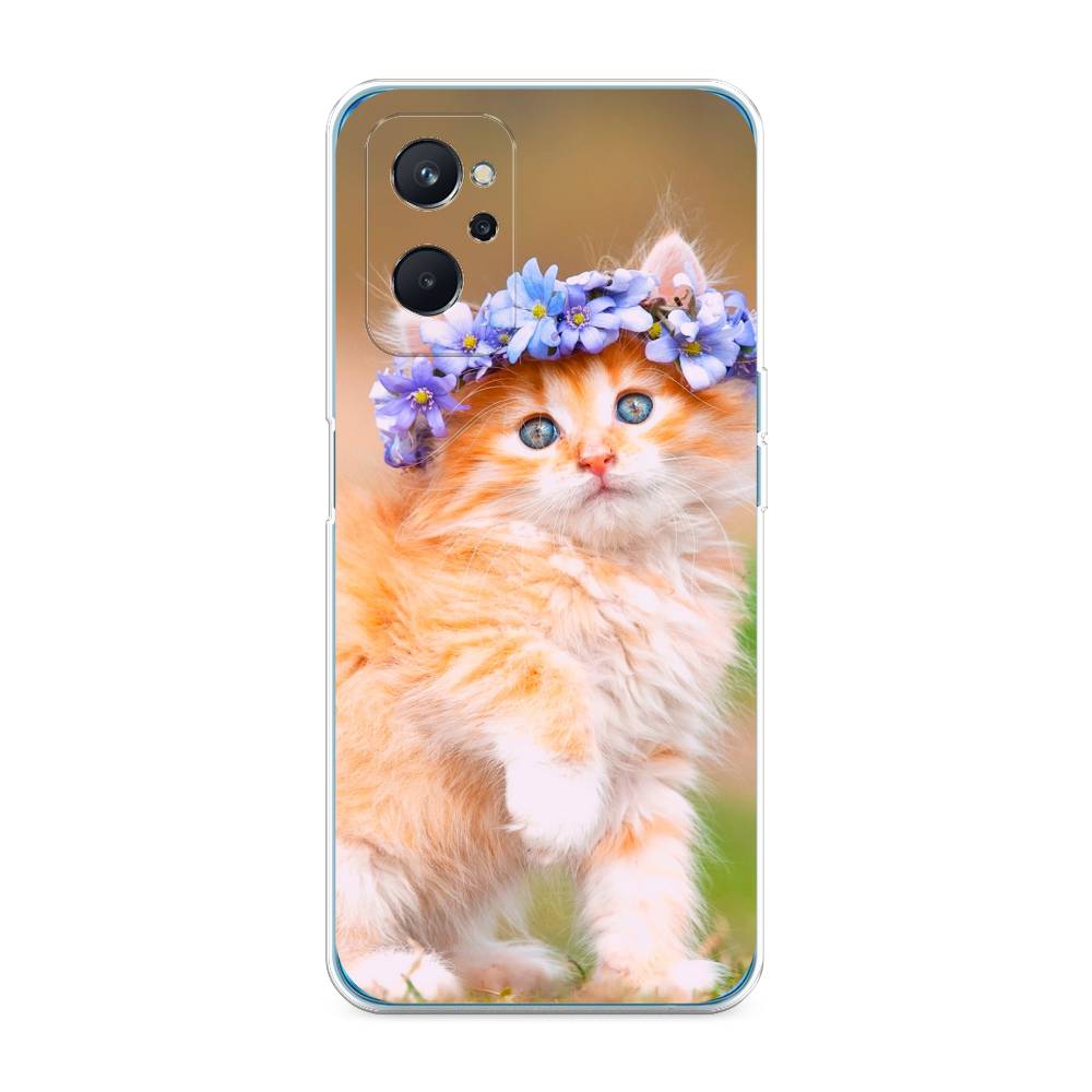 

Чехол Awog на Realme 9i "Рыжий кот в венке", Разноцветный, 258050-1