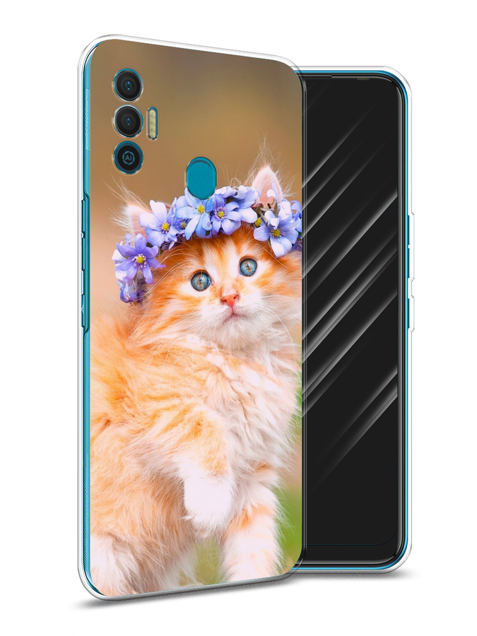 

Чехол Awog на Realme C15 "Рыжий кот в венке", Разноцветный, 255050-1