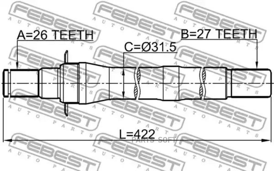 

Приводной вал FEBEST 1212-IX35AT4WD