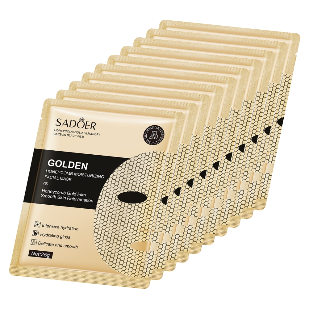 Маска для лица Sadoer омолаживающая из золотой фольги на тканевой основе 10шт jm solution маска для лица питательная с золотой икрой