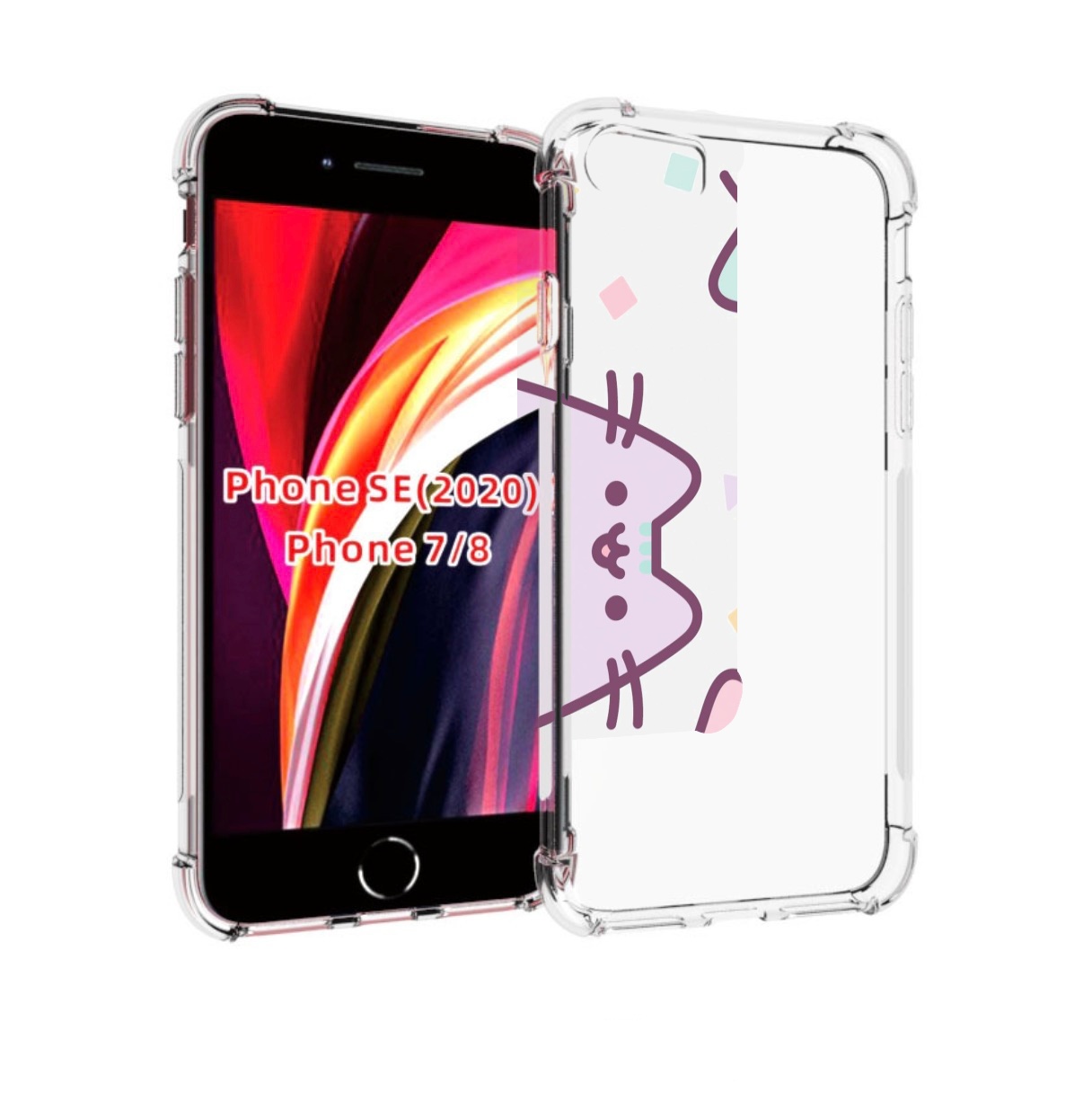 

Чехол MyPads котики зеленый фиолетовый розовый женский для iPhone 7 4.7 / iPhone 8, Прозрачный, Tocco