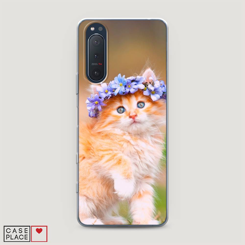 

Чехол Awog на Sony Xperia 5 II "Рыжий кот в венке", Разноцветный, 54750-1