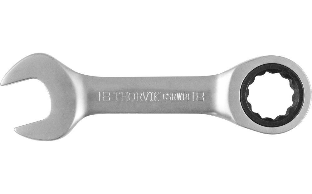 

Ключ комбинированный трещоточный короткий 18 х 18 Thorvik