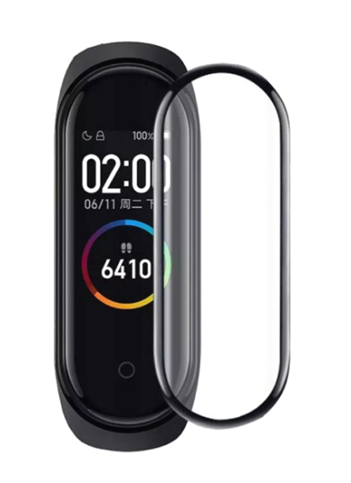 фото Защитное стекло для смарт часов luxcase mi band 5,черная рамка, clear, fron (89372)