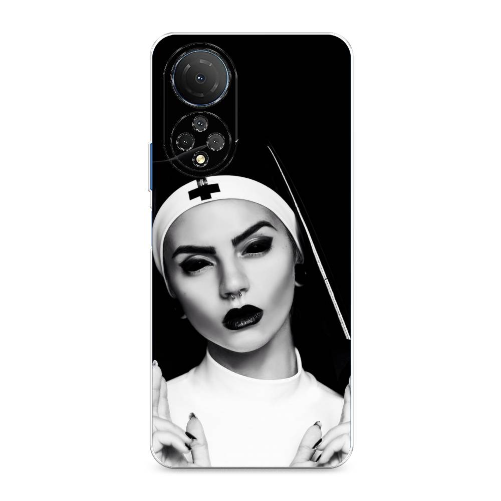 фото Силиконовый чехол "черная монашка" на honor x7 awog