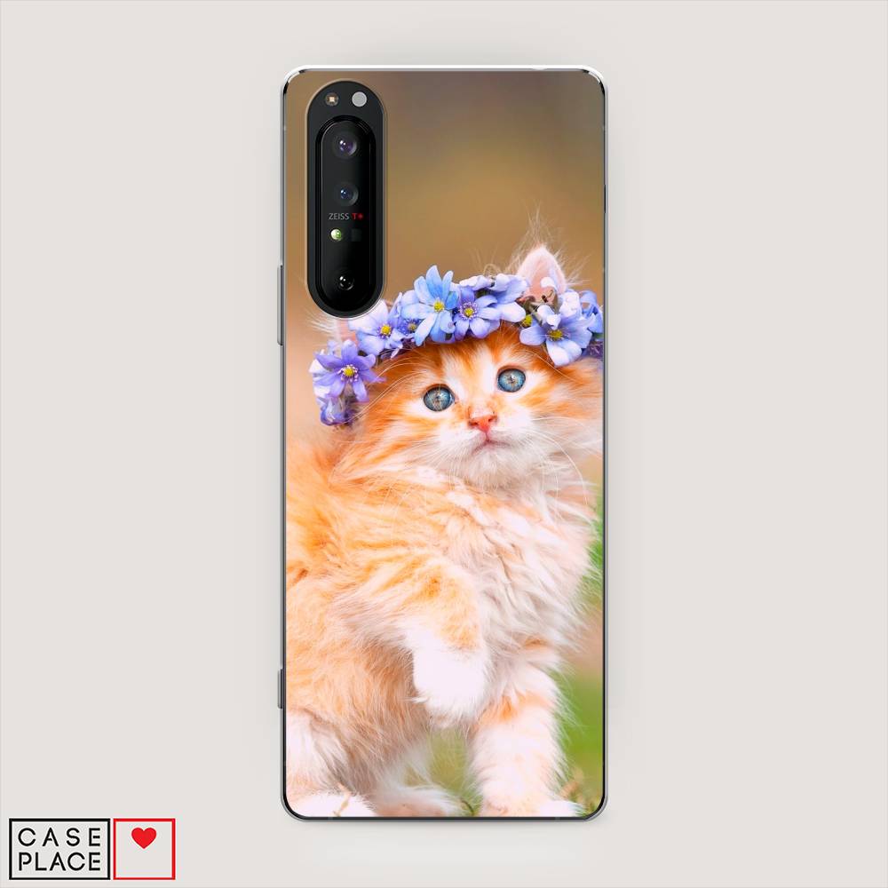 

Чехол Awog на Sony Xperia 1 II "Рыжий кот в венке", Разноцветный, 54550-1