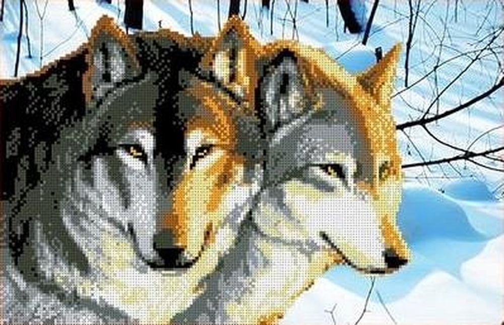 

Рисунок на ткани «Волки»