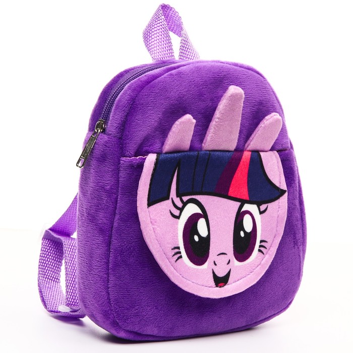

Рюкзак плюшевый "Искорка" на молнии, с карманом, 19х22 см, My little Pony, Фиолетовый