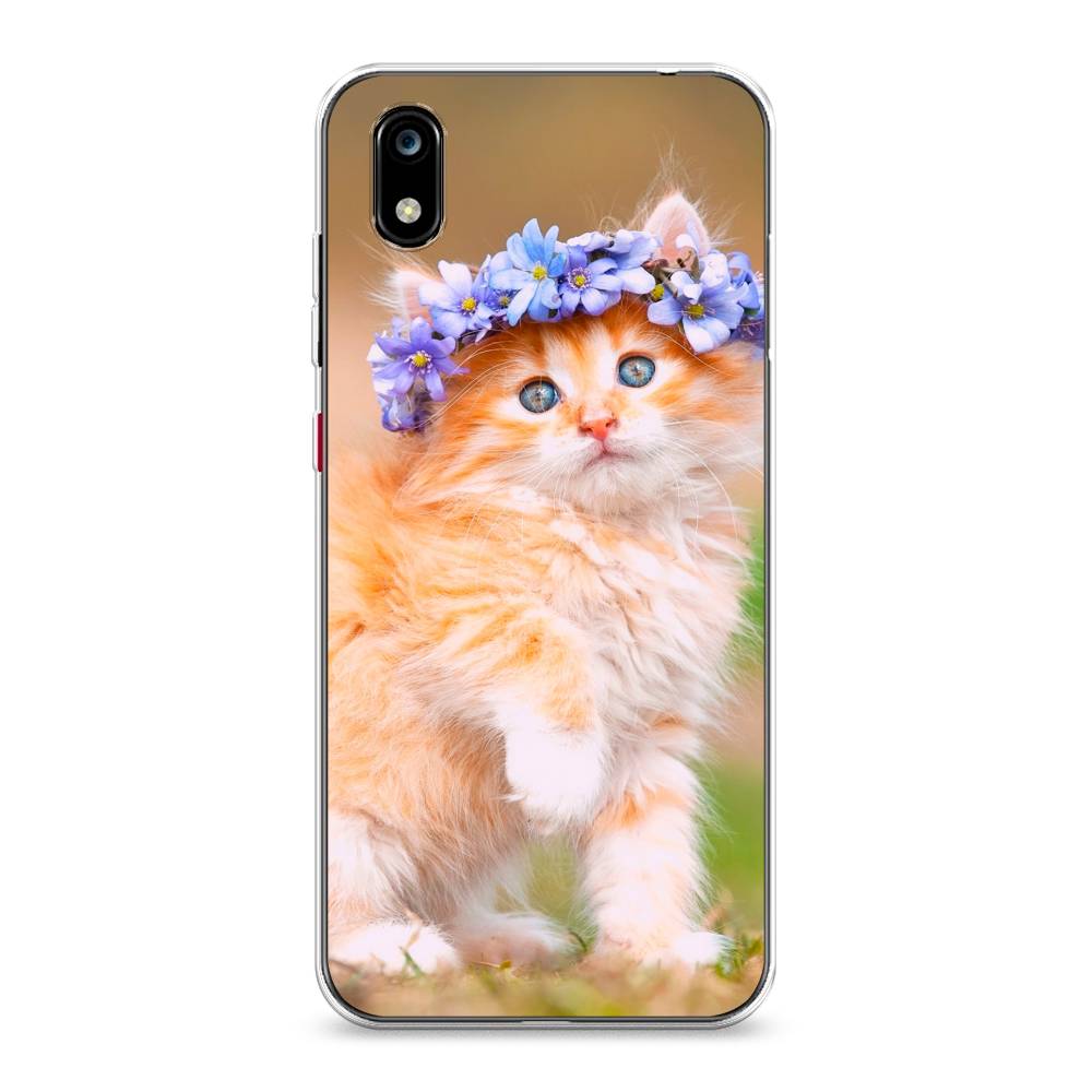 

Чехол Awog на ZTE Blade A7 2019 / ЗТЕ Блэйд A7 2019 "Рыжий кот в венке", Разноцветный, 133150-1