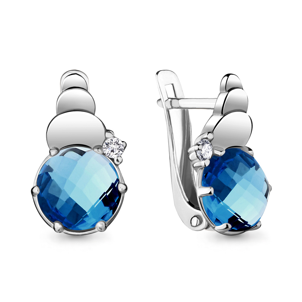 

Серьги из серебра ЯХОНТ Золотой 229772, топаз/фианит, 229772