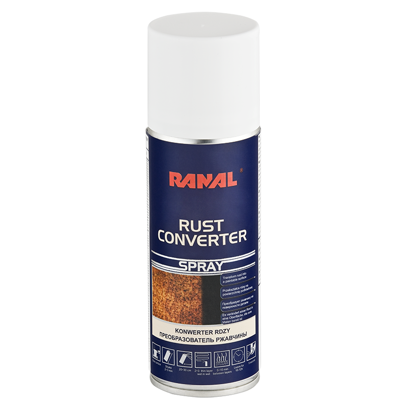 фото Преобразователь ржавчины rust converter в аэрозольном баллоне. ranal