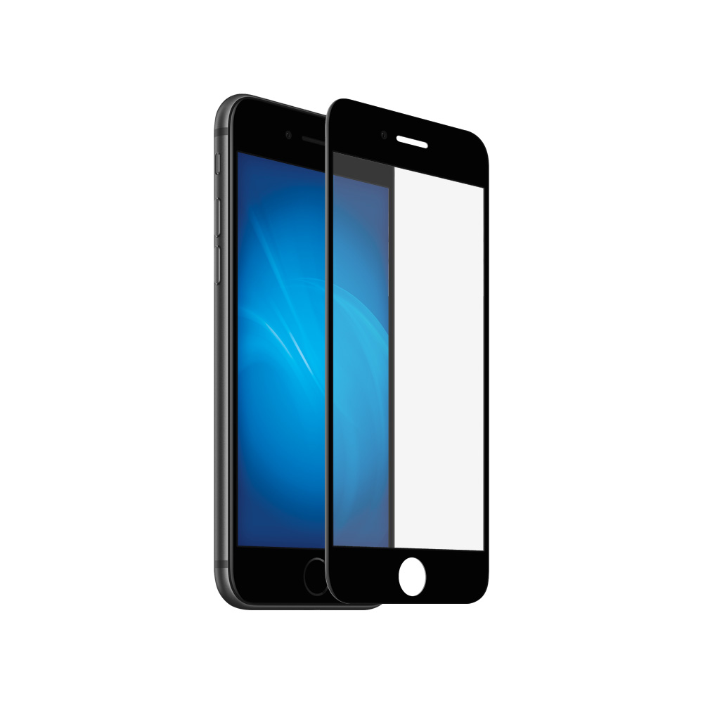 

Защитное стекло DF iColor-23 Bl, для iPhone SE (2020)/7/8, 3D черный с цвет.рамкой