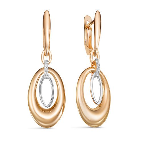 

Серьги из желтого золота с фианитом Яхонт Ювелирный 230000, 230000