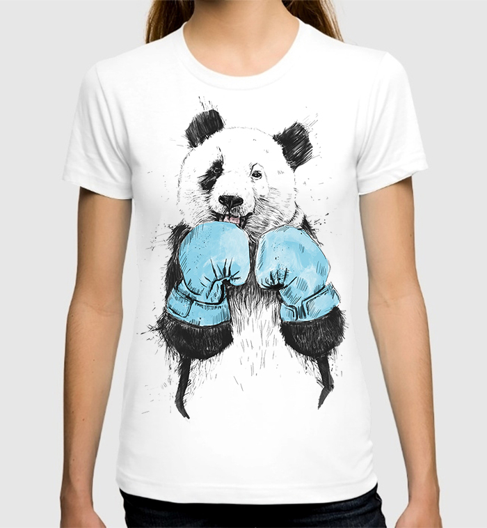 фото Футболка женская dream shirts панда боксер белая 2xl