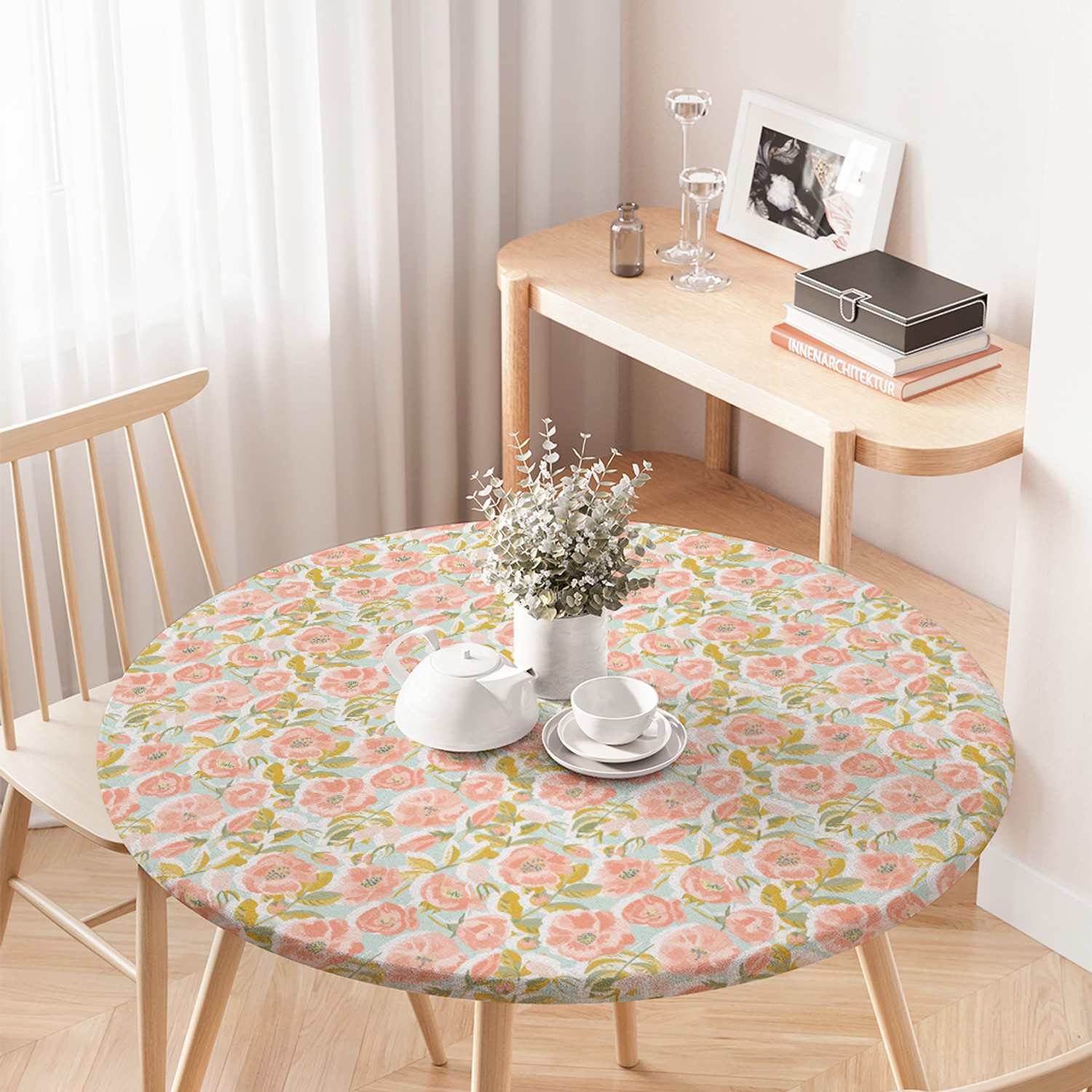 

Скатерть на кухонный стол Вдохновение на резинке 75-100 см, Голубой, Вдохновение