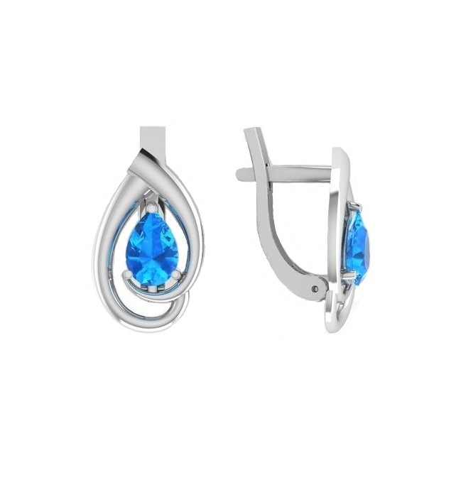 

Серьги из серебра с топазом ЯХОНТ Ювелирный 230408, 230408