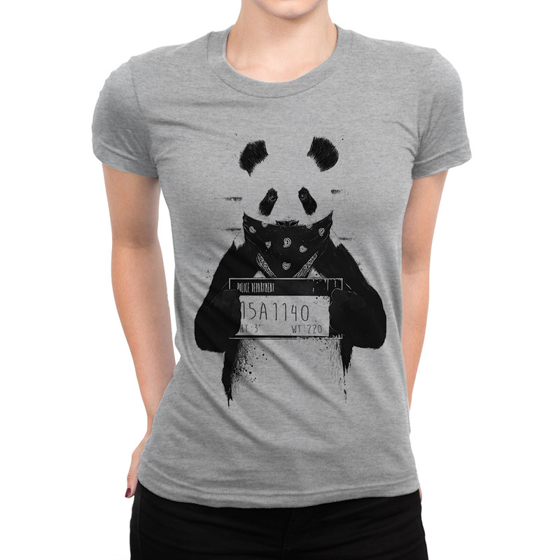 

Футболка женская Dream Shirts Плохая Панда серая S, Серый, Плохая Панда