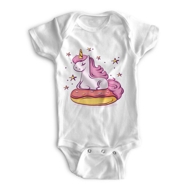 

Боди детское Printio Unicorn donut белый р. 68, Unicorn donut