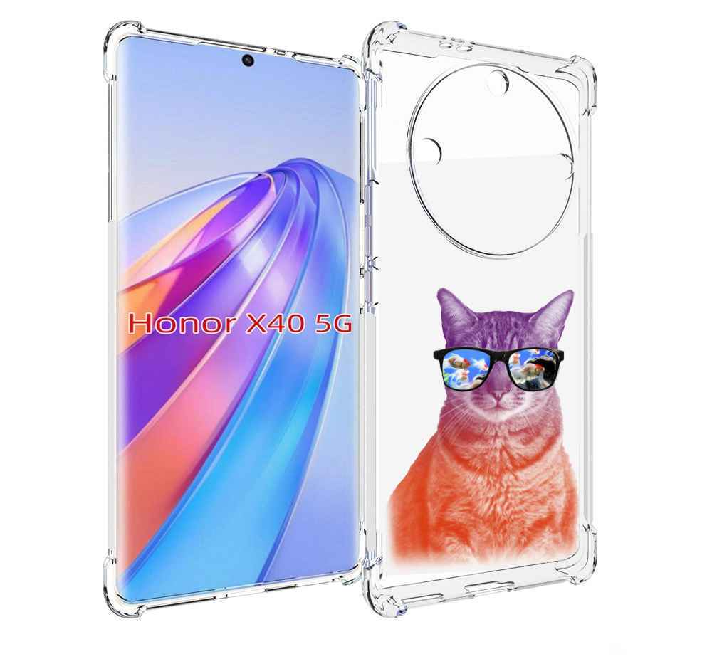 

Чехол MyPads крутой кот-2 для Honor X40, Прозрачный, Tocco