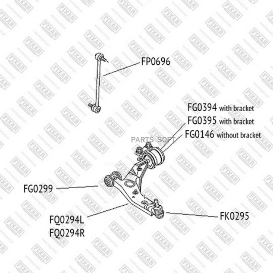 

Сайлентблок переднего рычага FIXAR задний FG0395