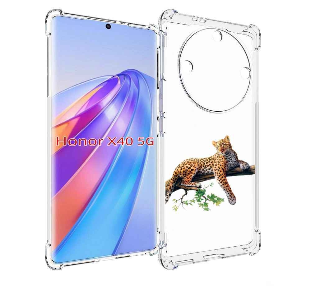 

Чехол MyPads леопард-на-дереве детский для Honor X40, Прозрачный, Tocco