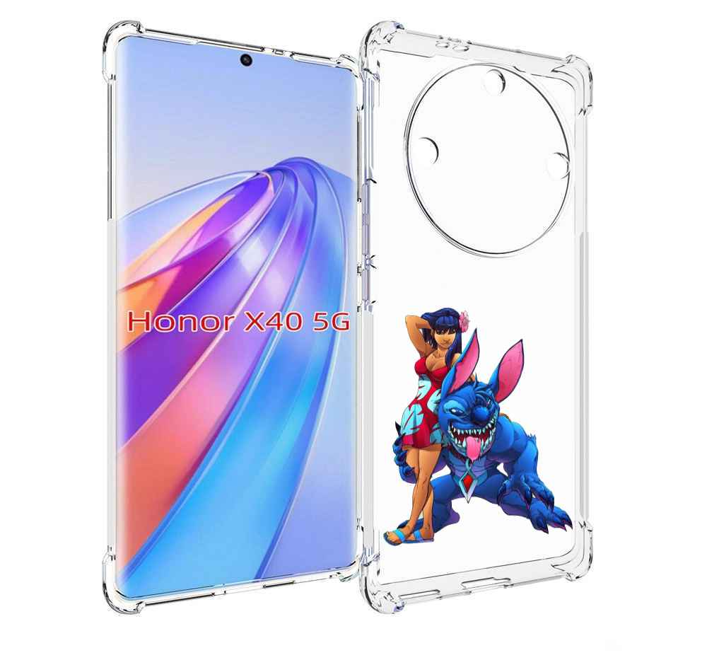 

Чехол MyPads лило и накаченный стич детский для Honor X40, Прозрачный, Tocco