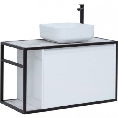 

AquaNet Тумба под раковину Aquanet Nova Lite Loft 90L 261652 подвесная Белый глянец