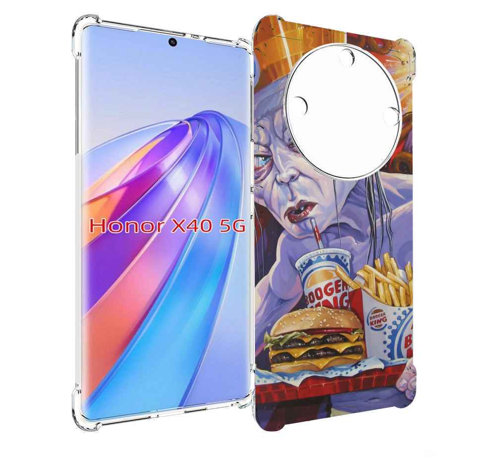 

Чехол MyPads любитель бургер кинга для Honor X40, Прозрачный, Tocco