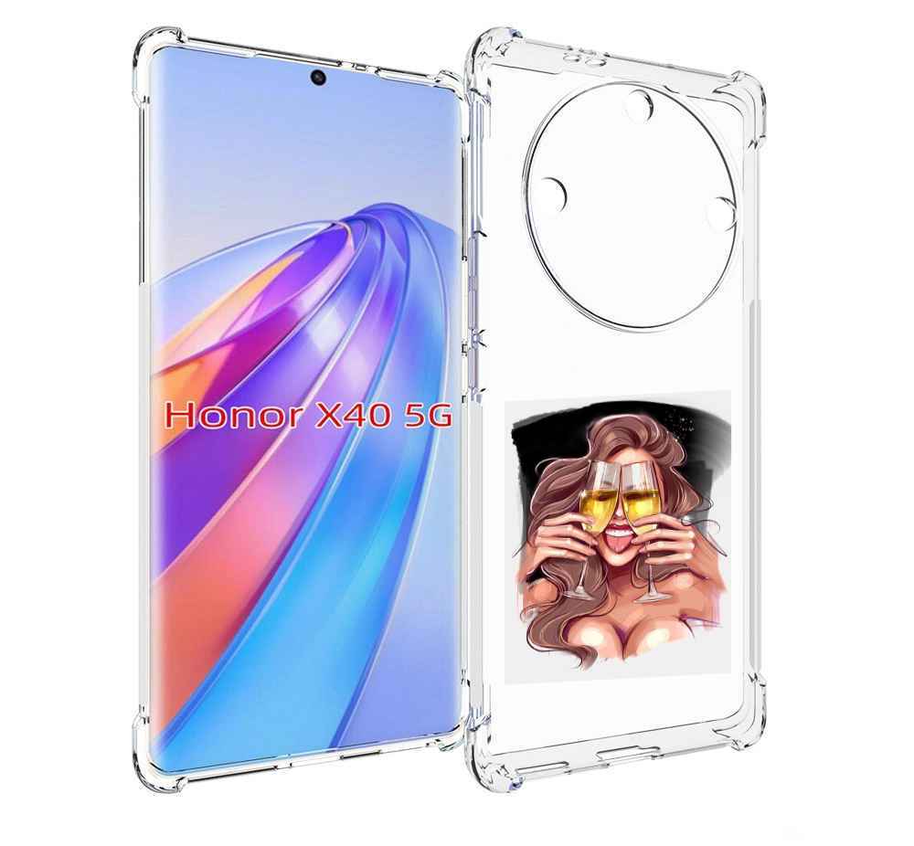 

Чехол MyPads любительница-шампанского-модель женский для Honor X40, Прозрачный, Tocco