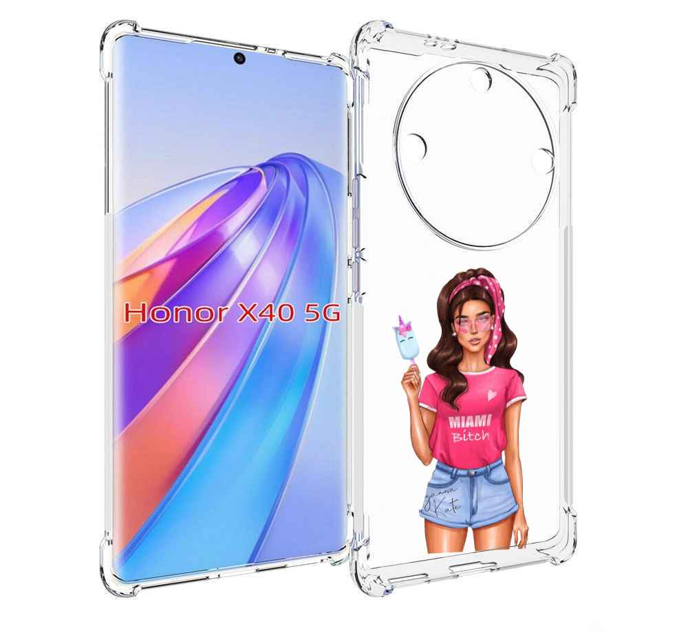 

Чехол MyPads майами-битч женский для Honor X40, Прозрачный, Tocco