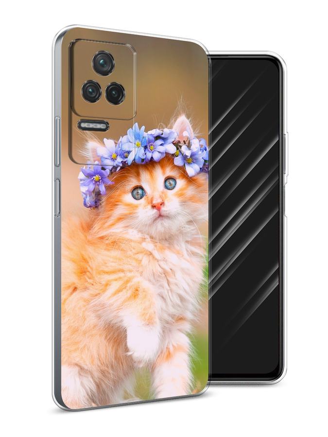 

Чехол Awog на Xiaomi Redmi K40S "Рыжий кот в венке", Разноцветный, 314650-1