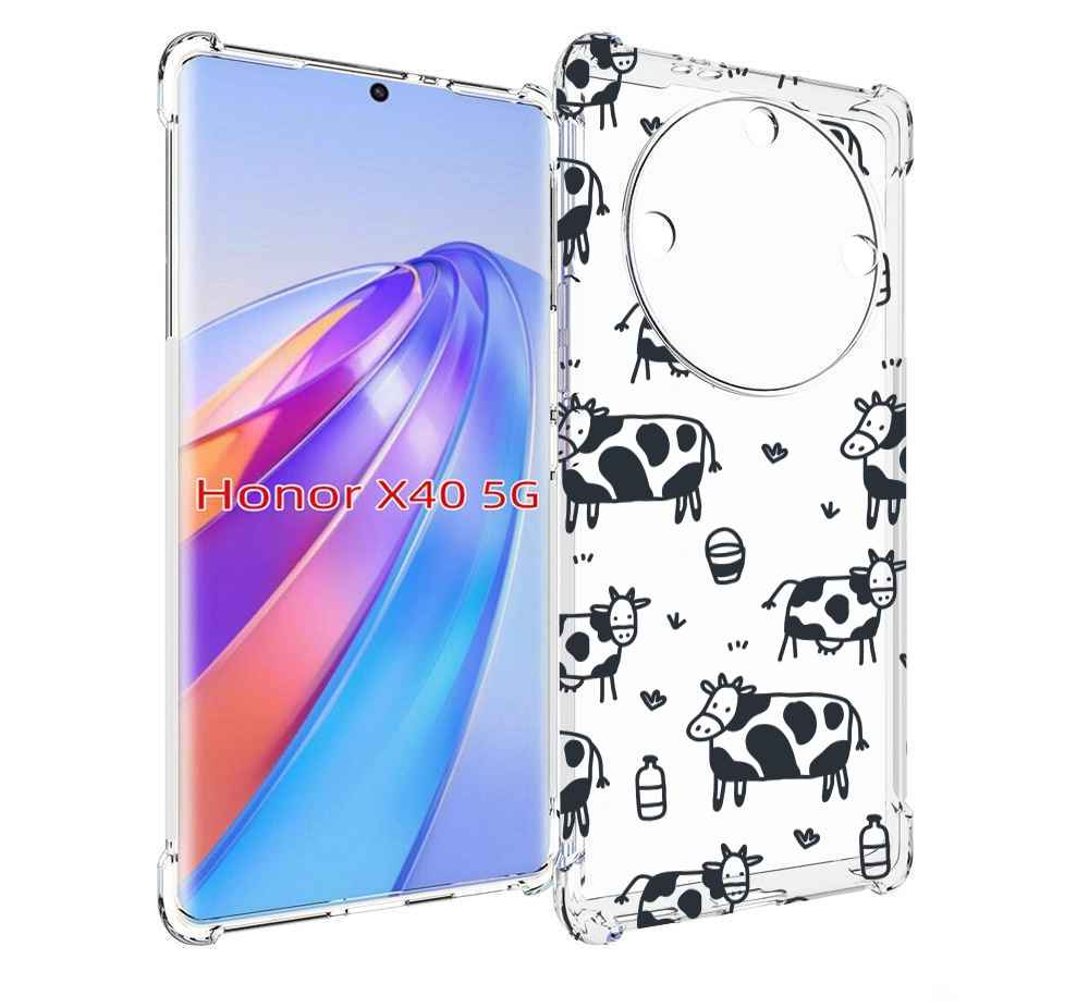 

Чехол MyPads маленькие-коровки для Honor X40, Прозрачный, Tocco