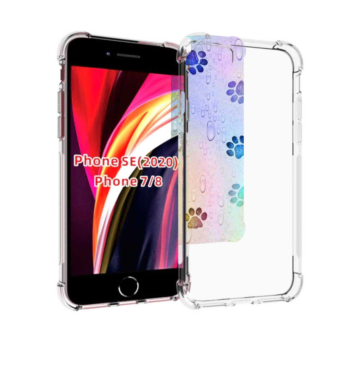 

Чехол MyPads лапки для iPhone 7 4.7 / iPhone 8 / iPhone SE 2 (2020), Прозрачный, Tocco