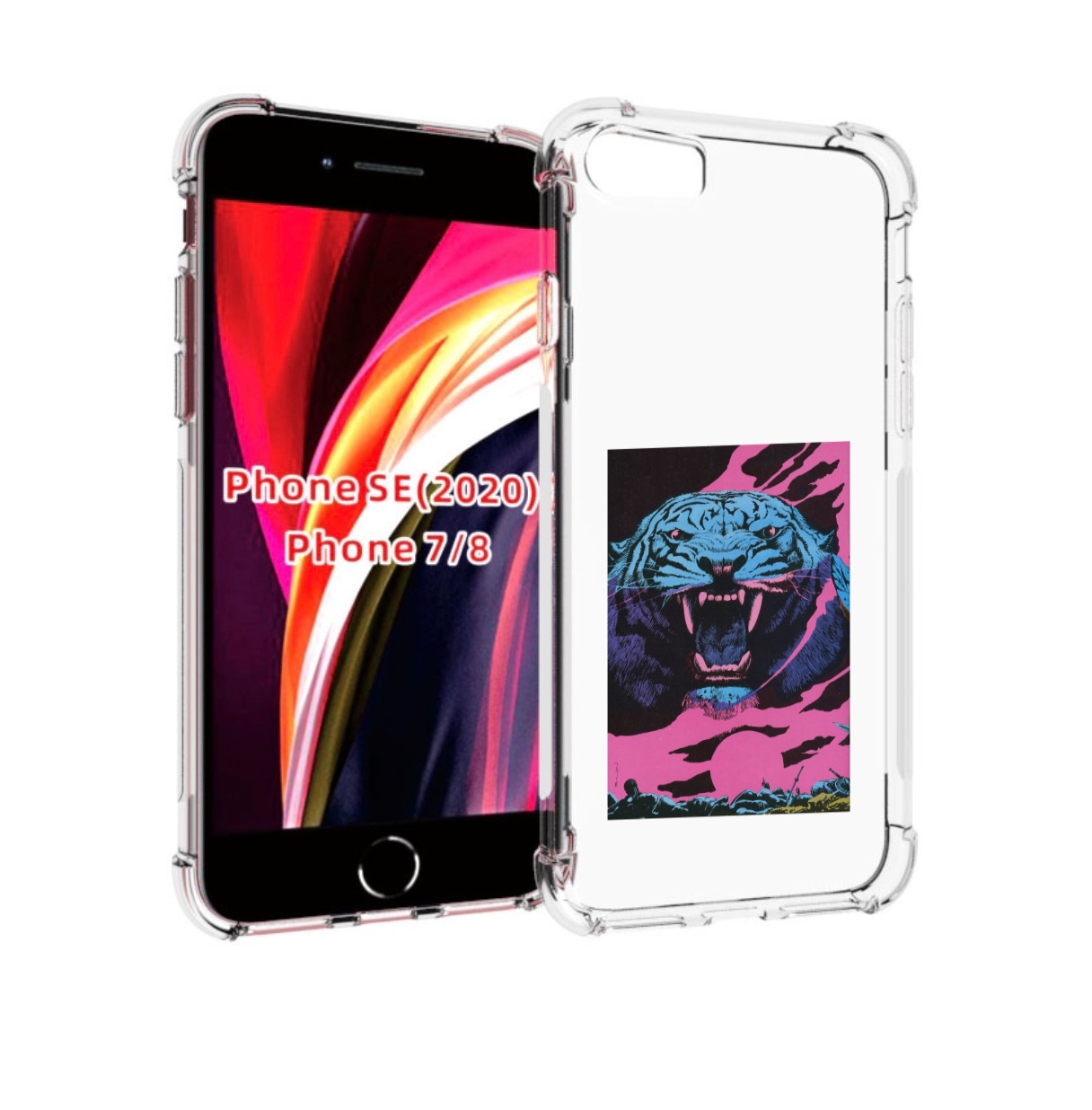 

Чехол MyPads лев с розовыми зубами для iPhone 7 4.7 / iPhone 8 / iPhone SE 2 (2020), Прозрачный, Tocco