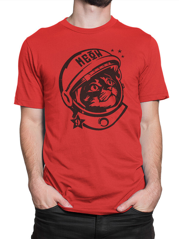 

Футболка мужская Dream Shirts Кот-Космонавт красная 2XL, Красный, Кот-Космонавт