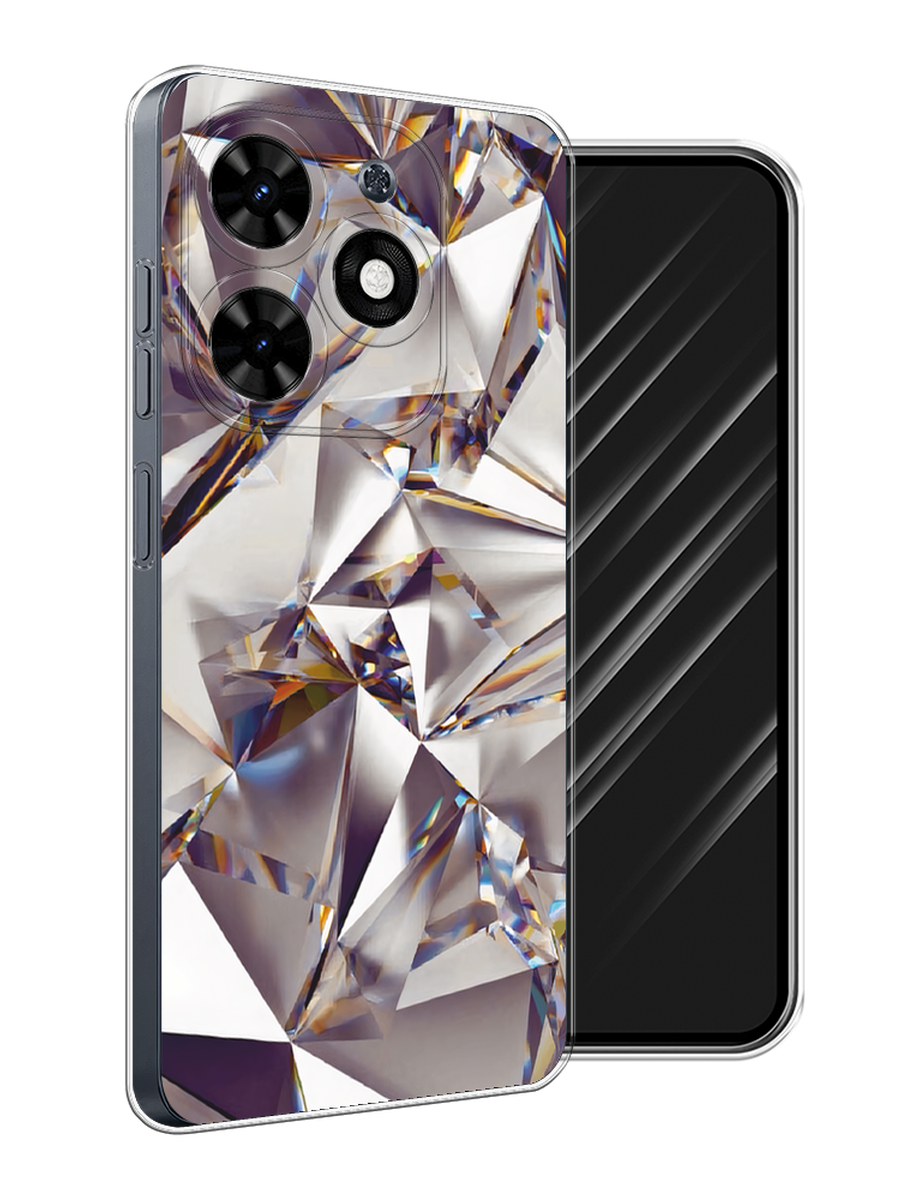 

Чехол Awog на Tecno Spark Go 2024 "Бриллианты", Серебристый;бежевый, 304650-1