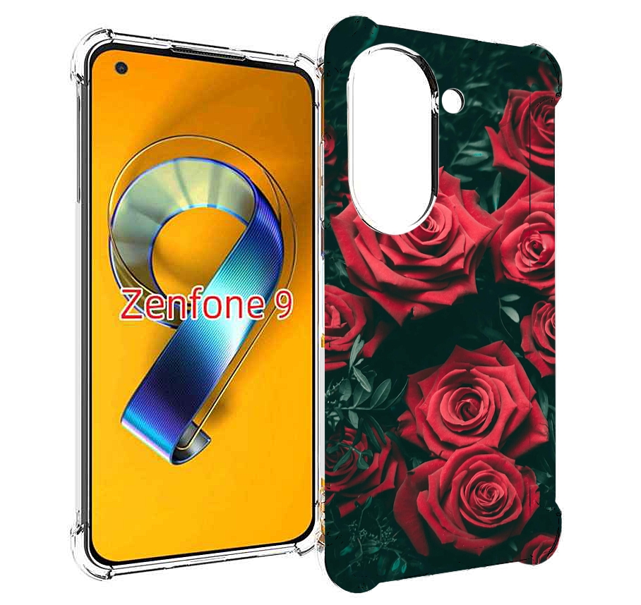 Чехол MyPads красные-бархатные-розы для Asus Zenfone 9 (AI2202)