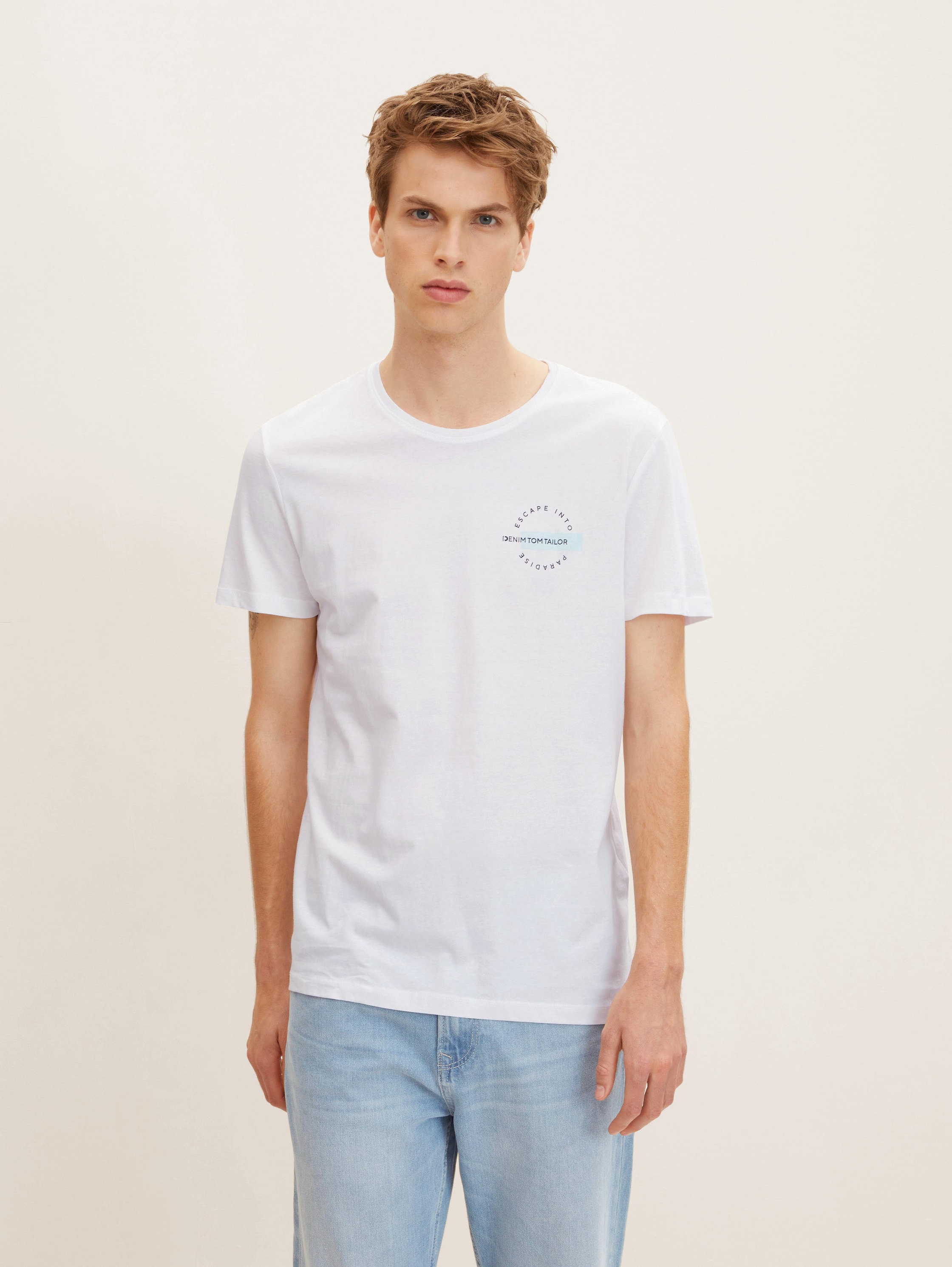 

Футболка мужская Tom Tailor Denim 1031168 белая 2XL, 1031168