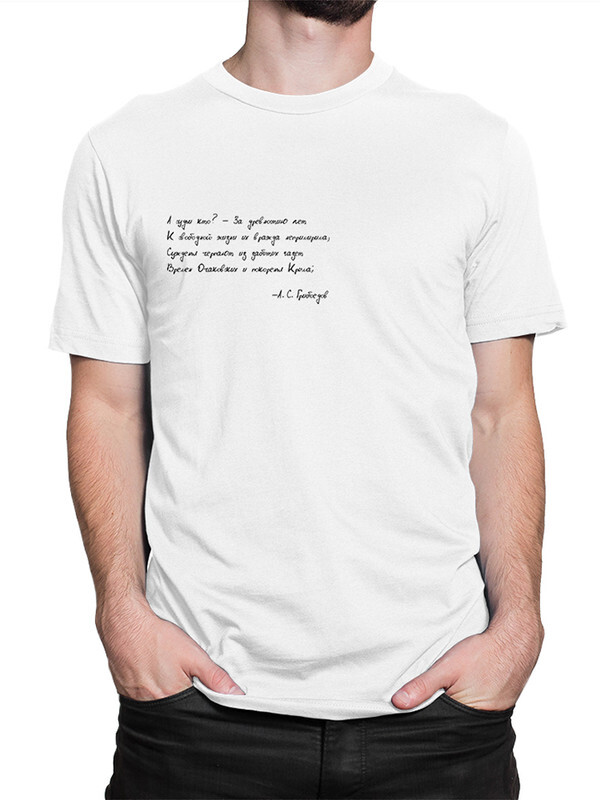 

Футболка мужская Dream Shirts Стихи Грибоедова белая 2XL, Белый, Стихи Грибоедова