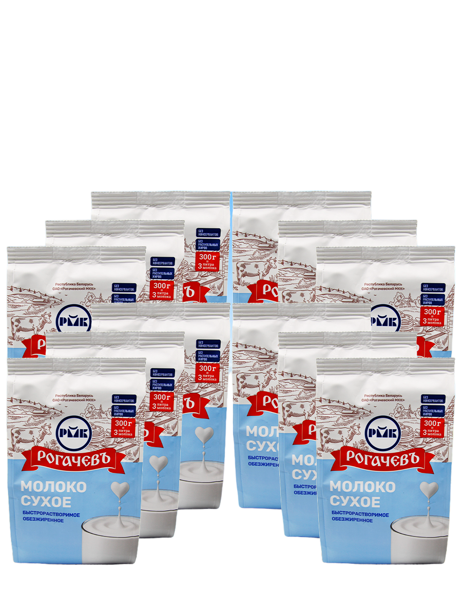 Молоко сухое Рогачев обезжиренное Калинка, 12 шт по 300 г
