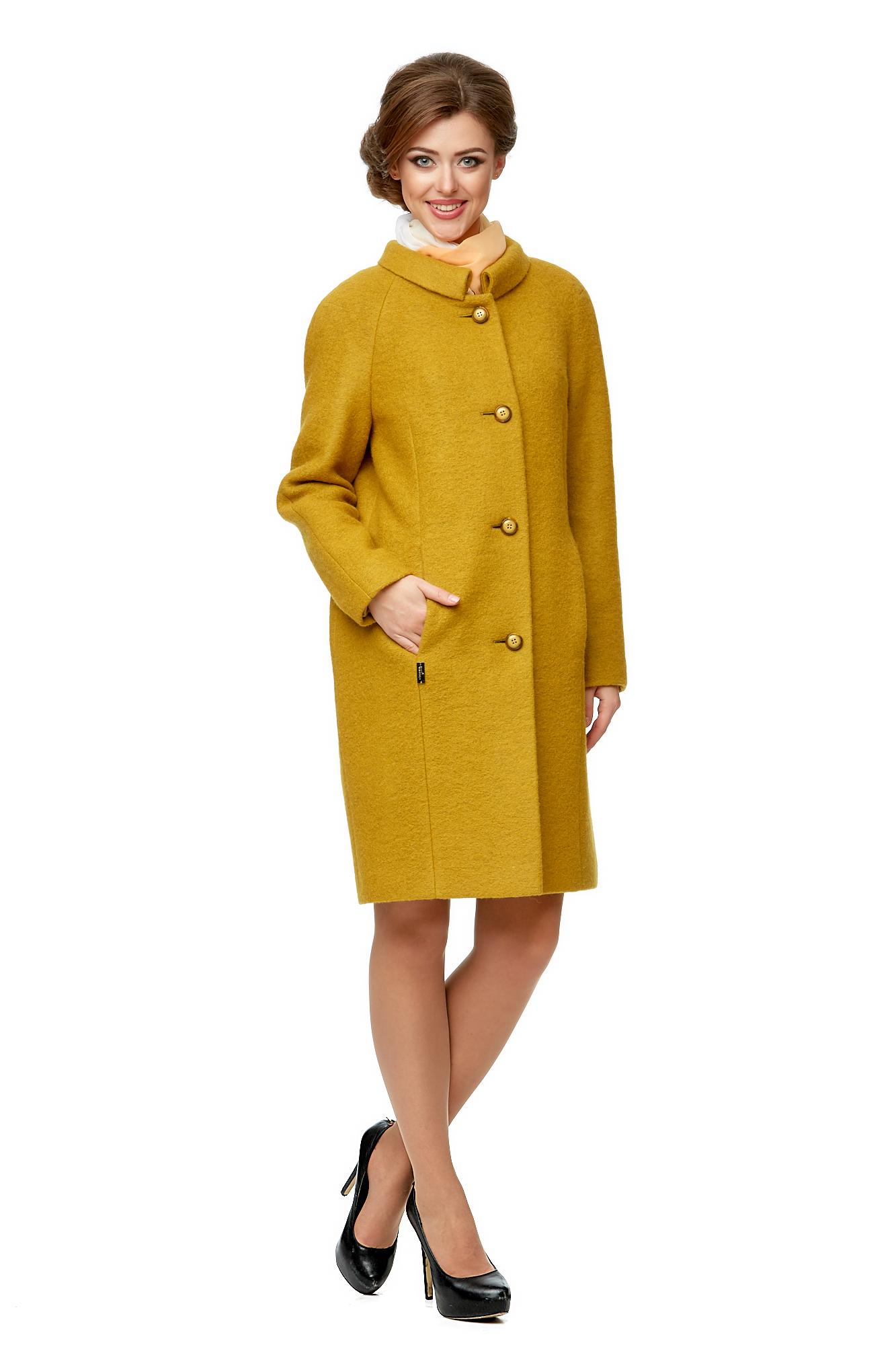 

Пальто женское МОСМЕХА 8000944 желтое 48 RU, Желтый, 8000944