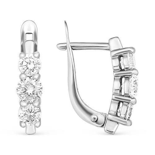 

Серьги из серебра с фианитом Яхонт Ювелирный 232243, 232243