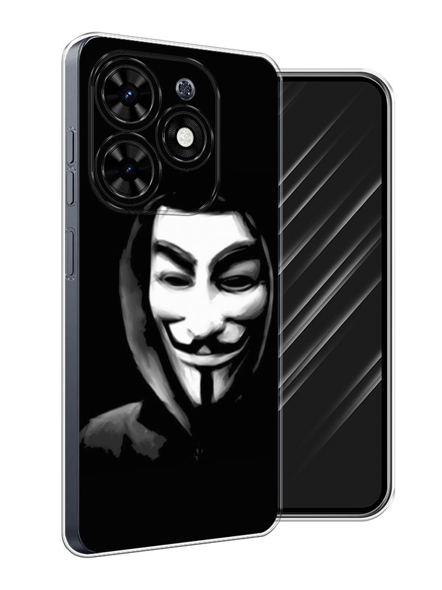 

Чехол Awog на Tecno Spark Go 2024 "Анонимус", Черный;серый;белый, 304650-1