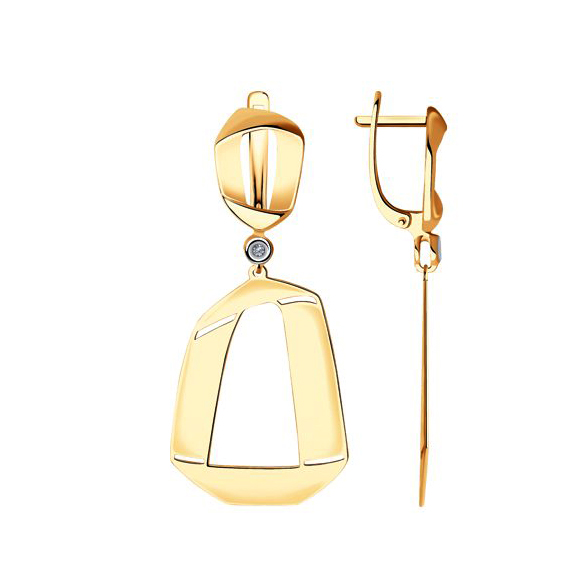 

Серьги подвески из желтого золота с бриллиантом Yahont 232484, 232484